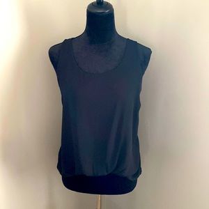 Black tank with gathered bottom